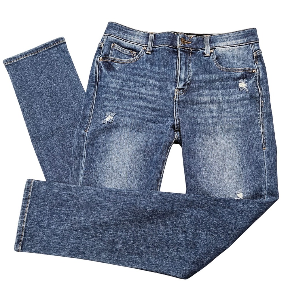 Lularoe Denim Distressed Skinny Jeans 28 Magic Waist Dark Wash Streetwear‎
